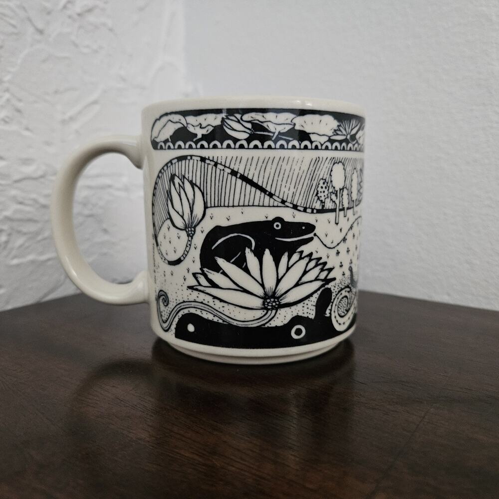 Vtg Taylor & Ng Primitives Hippo Frog Mug 1978